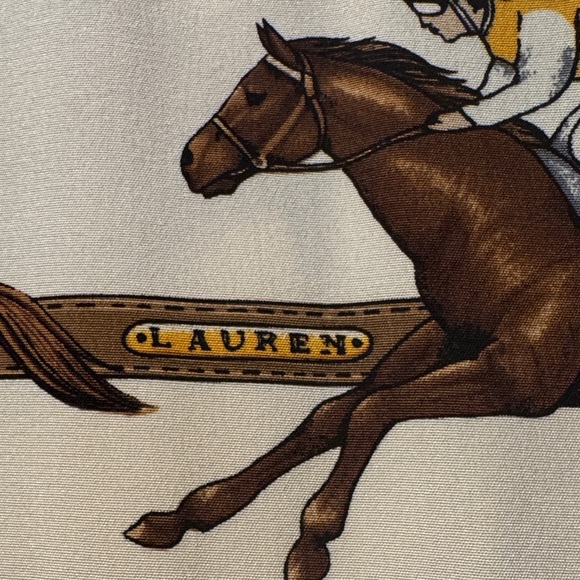 Lauren Equestrian Print Cream Shirt - Picture 7 of 8